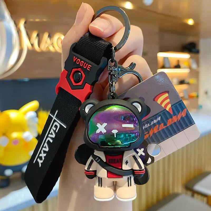 Keychain cool bear with skateboard