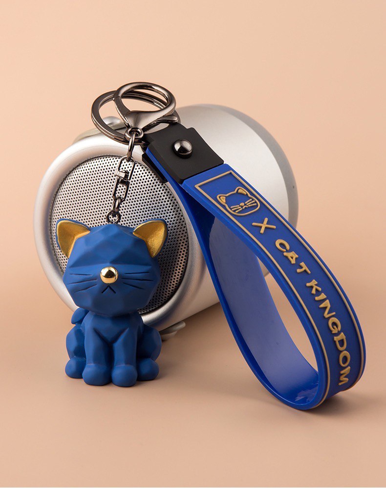 Keychain cat blue