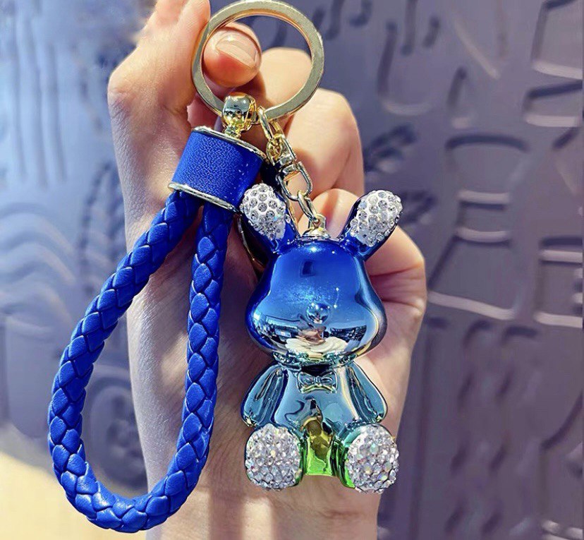 Keychain rabbit blue shine