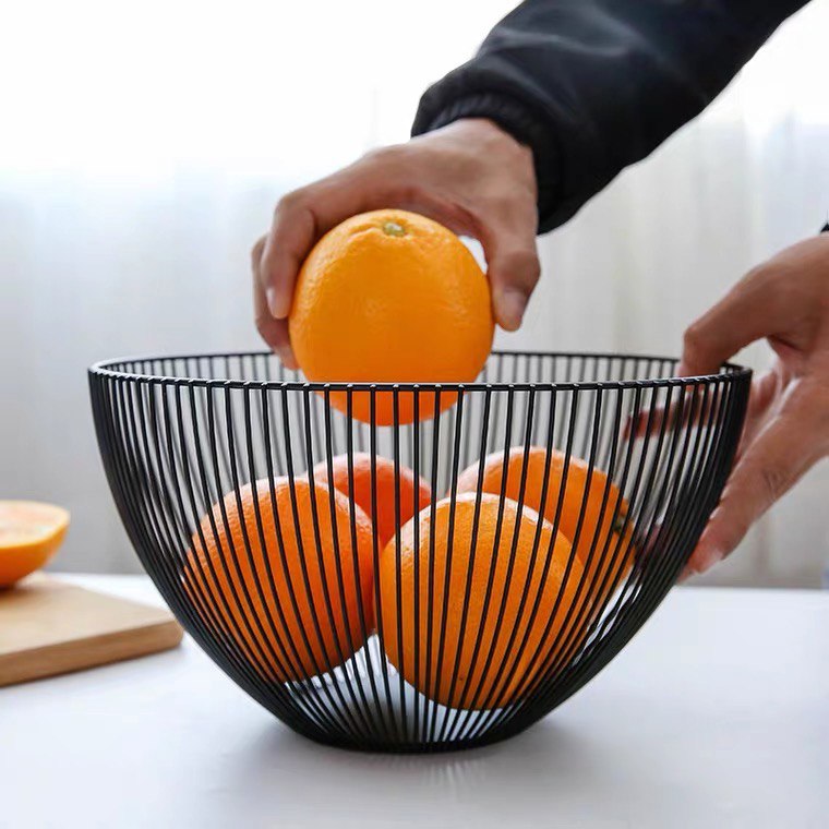 Metal fruit plate 25 cm, black