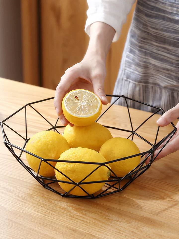Metal fruit plate 25.5 cm black