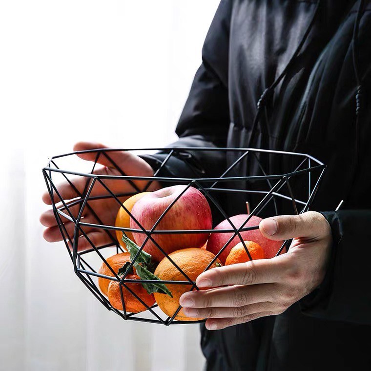 Metal fruit plate, fruit basket 26 cm black