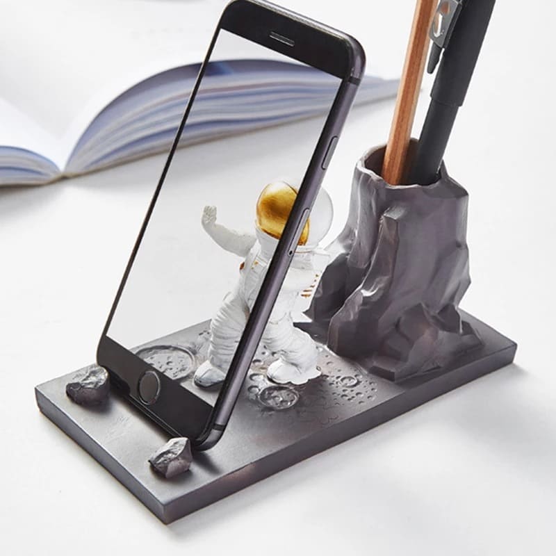 Astronaut phone and tablet stand. Astronaut organizer for the office