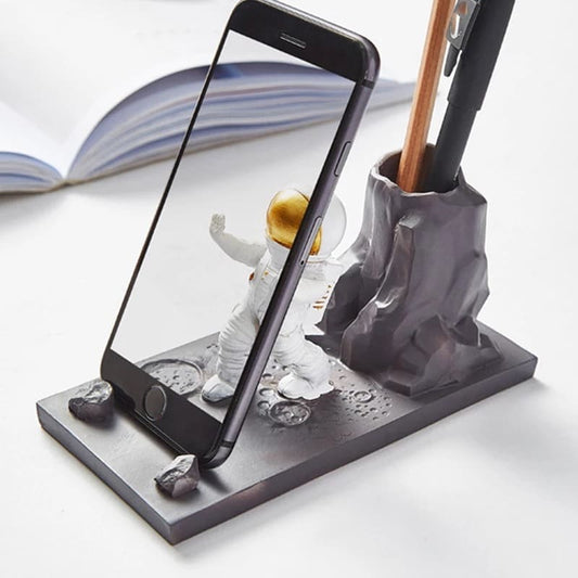 Astronaut phone and tablet stand. Astronaut organizer for the office