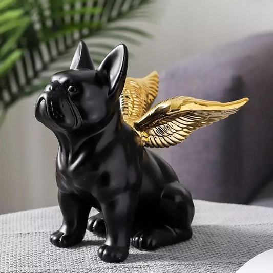 Bulldog figurine with wings