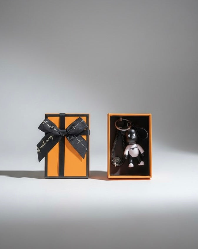 Black White Bear Keychain