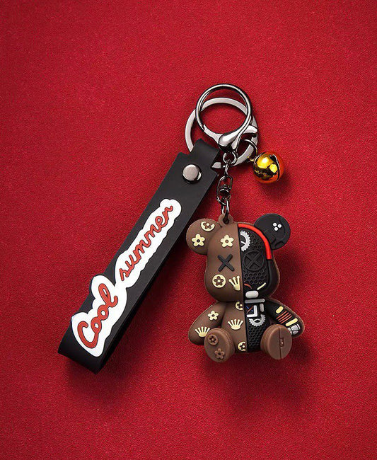Porte-clés ours noir et marron