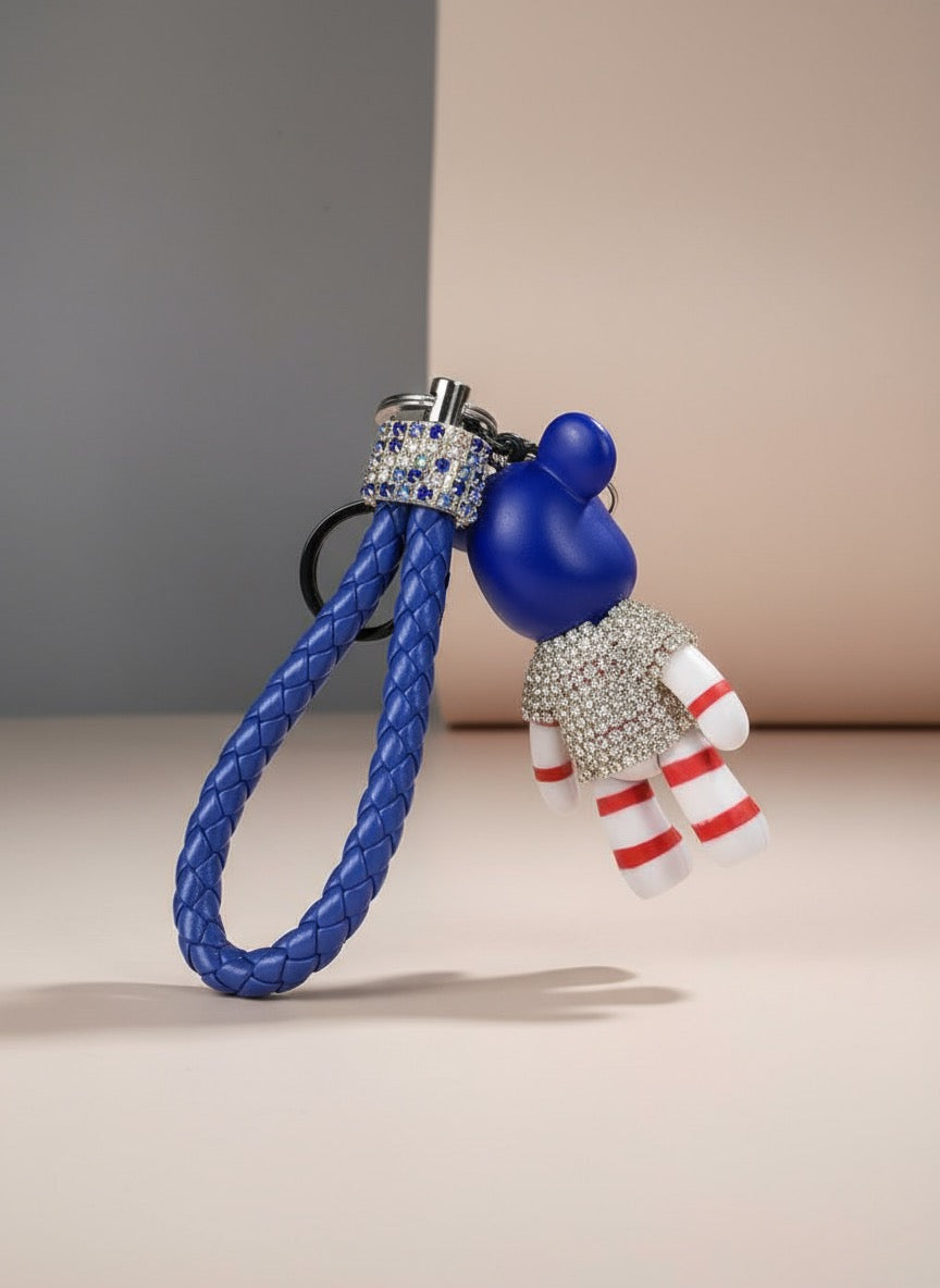 Fashion bear keychain with Sunglasses and Sparkle