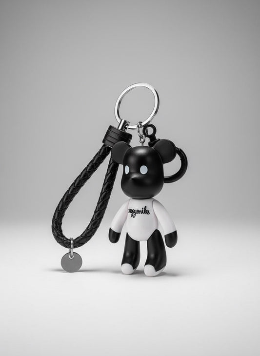 Black White Bear Keychain