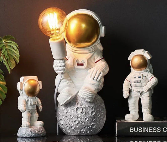 Astronaut on the Moon Table Lamp, White