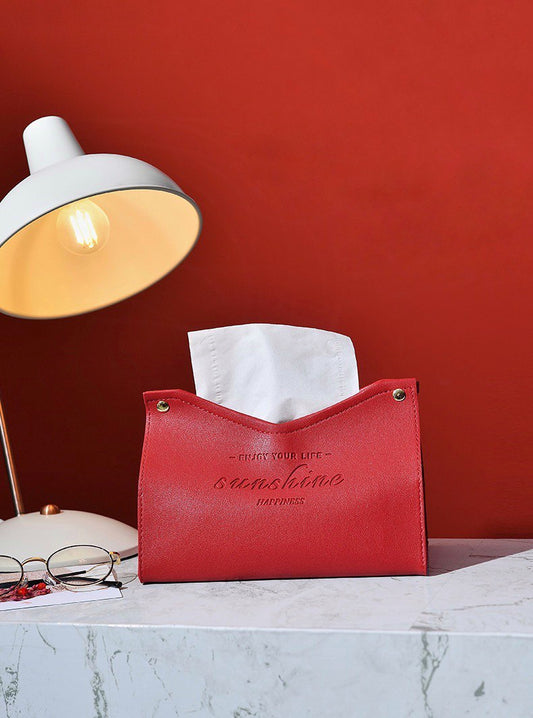 Red eco-leather napkin holder
