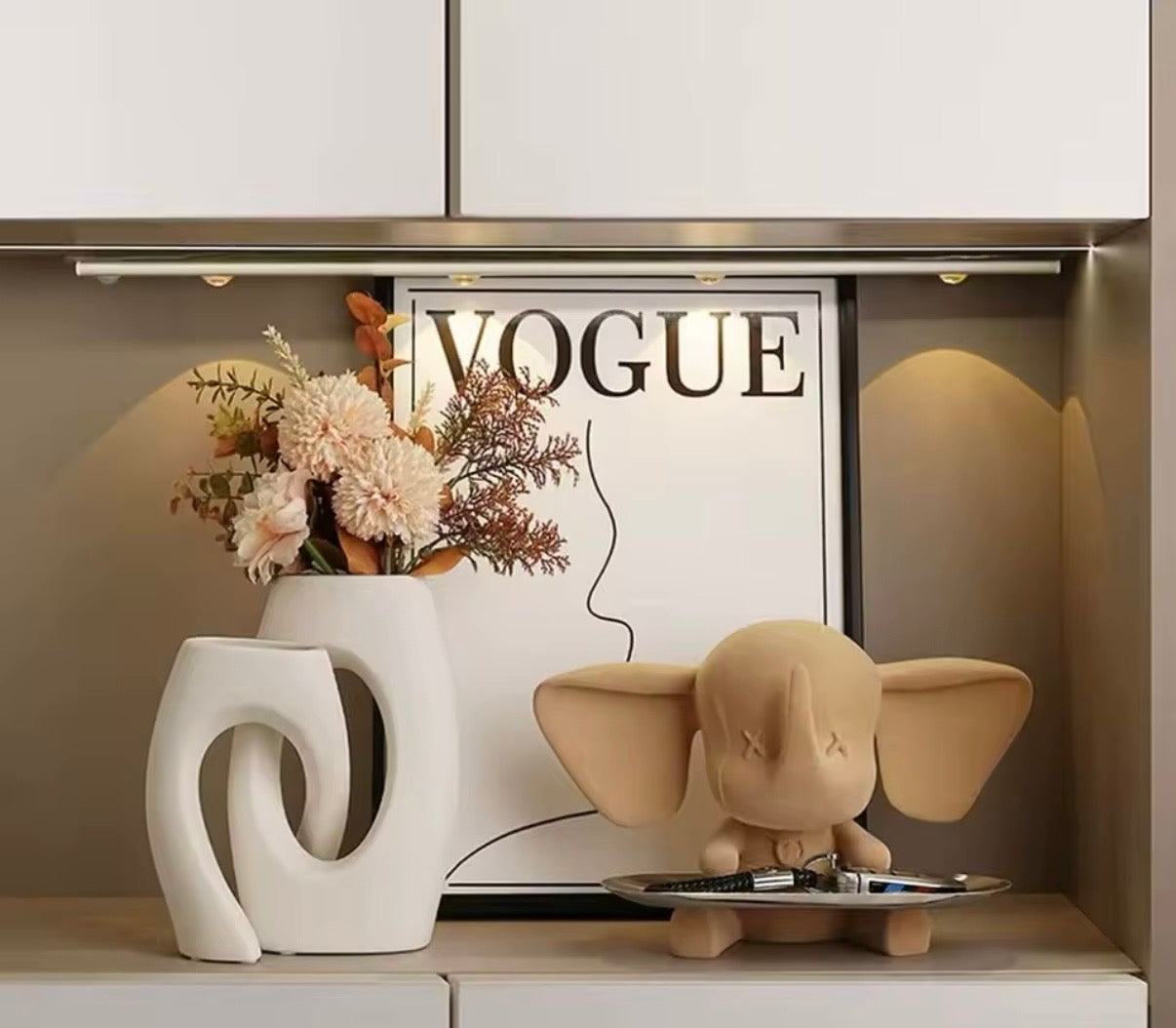 Velvet Elephant Key Bowl Entryway Tray – Modern Pop Art Animal Figurine Organizer