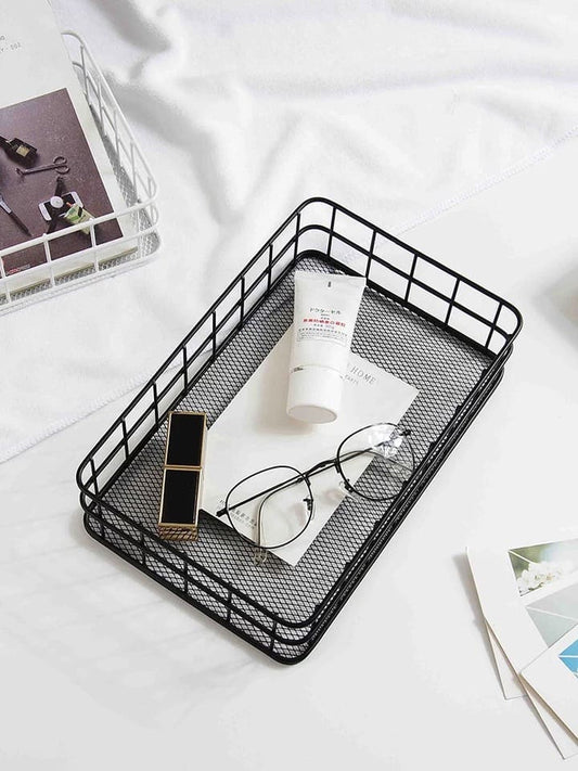 Metal storage basket black 24.8 cm