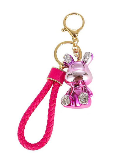 Keychain rabbit red shine