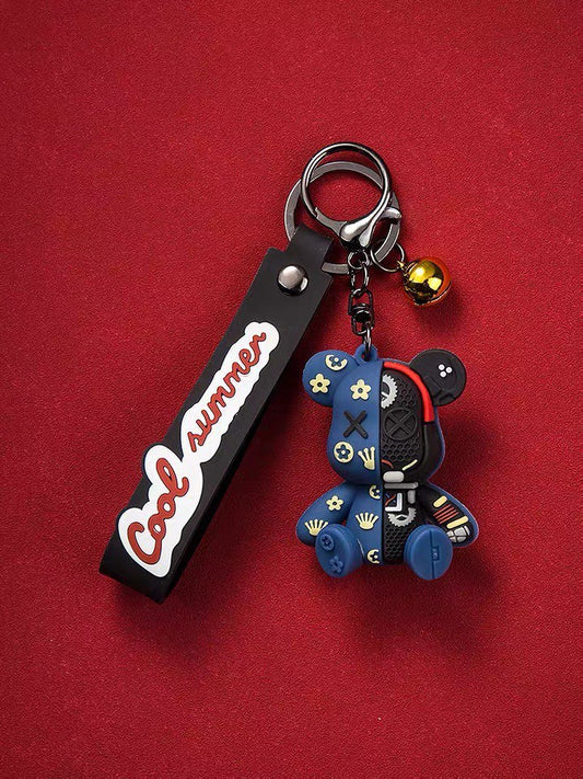Porte-clés ours noir et bleu
