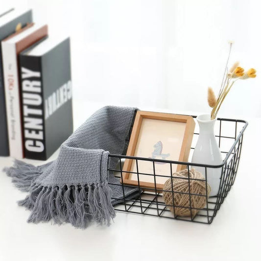 Metal storage basket black 27 cm