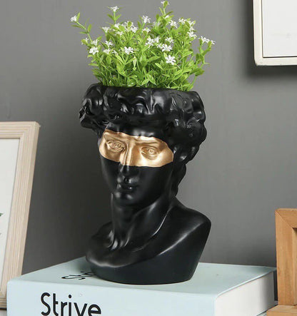 Ceramic vase bust David black 24 cm
