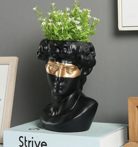 Ceramic vase bust David black 24 cm