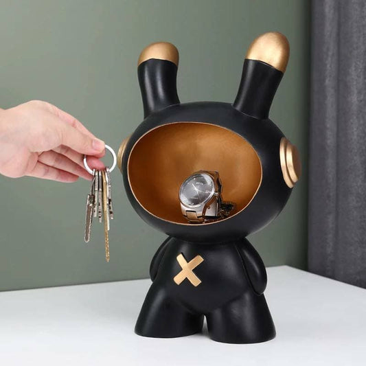 Figurine rabbit astronaut black