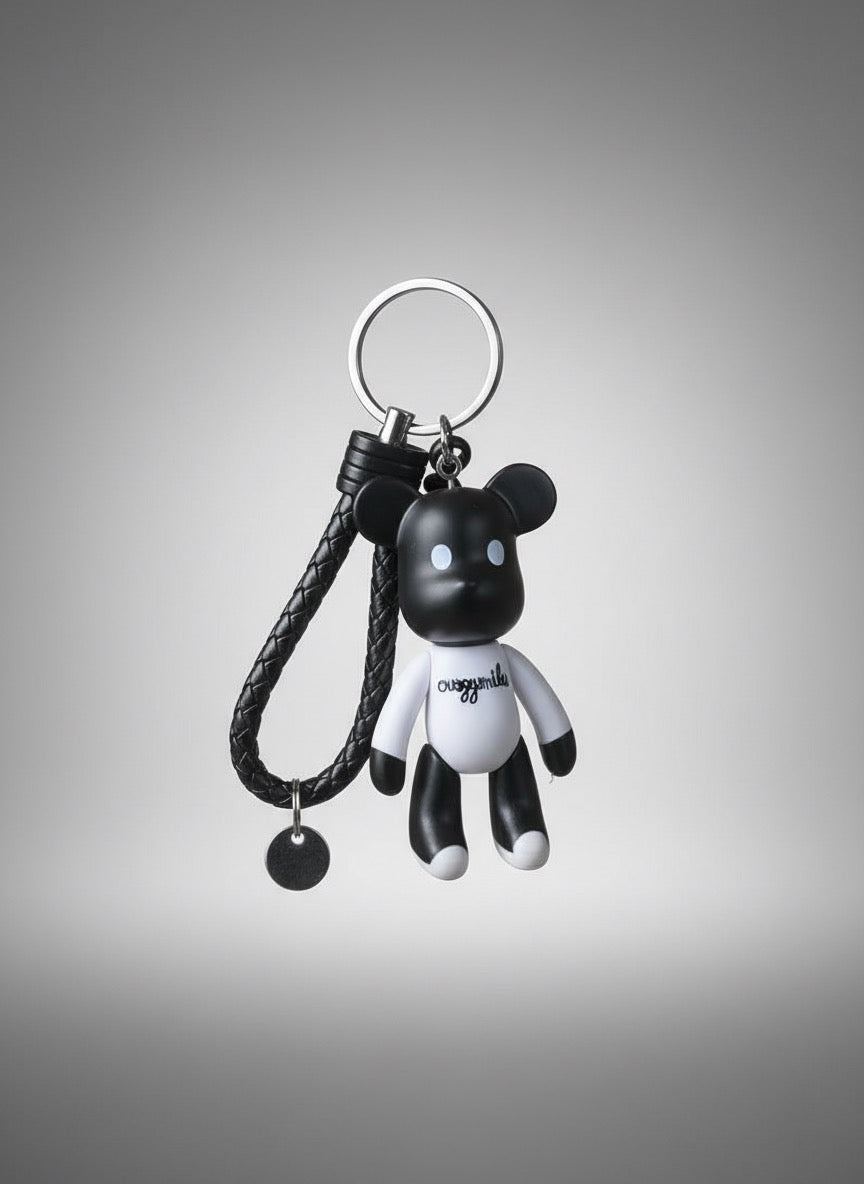 Black White Bear Keychain