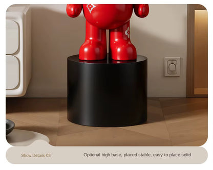 Large 103cm Red Rabbit Astronaut Floor Statue – Luxury Nordic Bunny Art Toy Sculpture