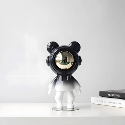 Modern Astronaut Bear Sculpture – Futuristic Space Explorer Figurine (33cm)