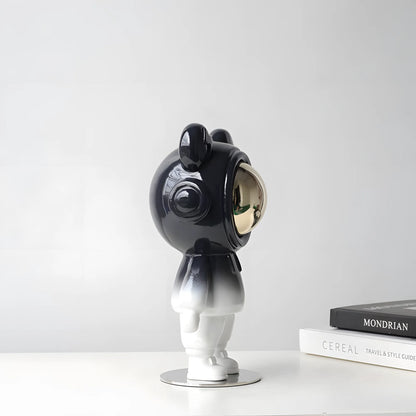 Modern Astronaut Bear Sculpture – Futuristic Space Explorer Figurine (33cm)