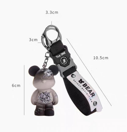 Porte-clés ours cassé noir