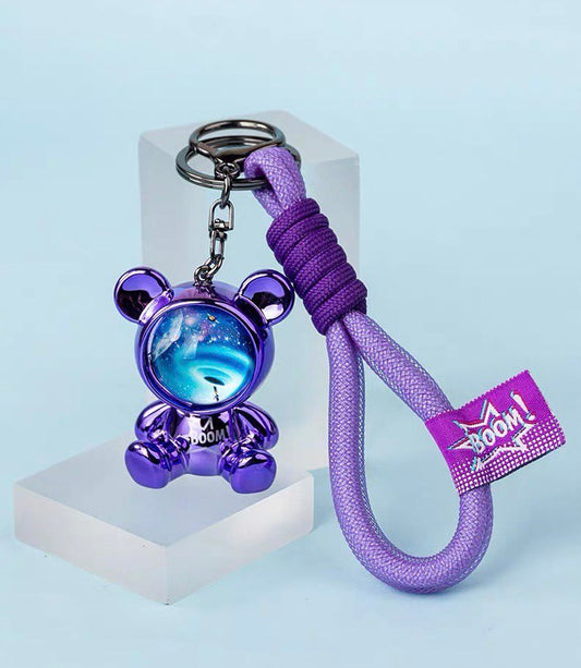 Keychain space bear purple