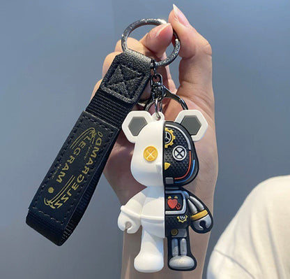 Keychain bear black and white