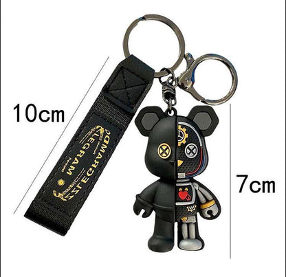Bracelet pour clé Bearbrick noir, bracelet pour sac à main