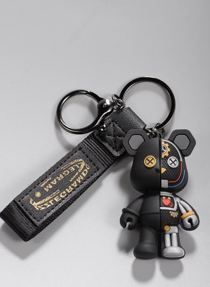 Bracelet pour clé Bearbrick noir, bracelet pour sac à main
