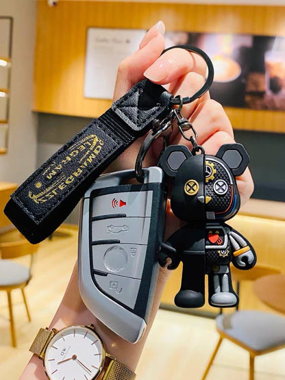 Bracelet pour clé Bearbrick noir, bracelet pour sac à main