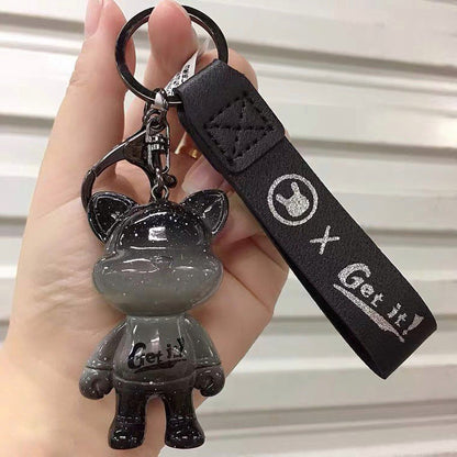Keychain star cat black