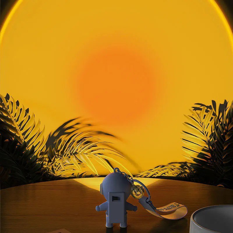Astronaut keychain with flashlight blue