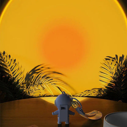 Astronaut keychain with flashlight blue
