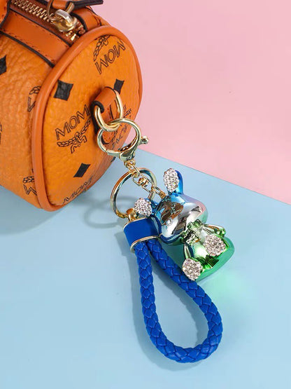 Keychain rabbit blue shine