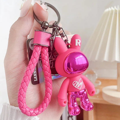 Keychain space rabbit red