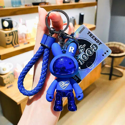 Keychain space rabbit blue