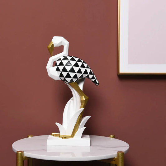 Flamingo figurine black and white