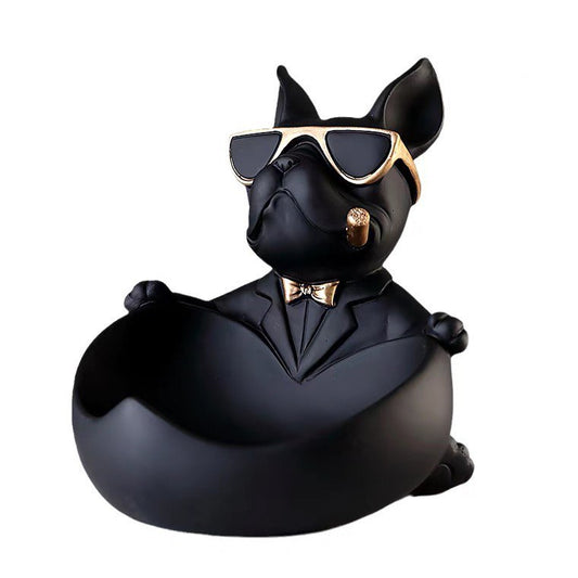 Black French bulldog figurine