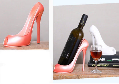 Shoe bottle holder pink. Stylish wine holder