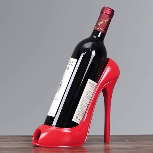 Shoe bottle holder red. Stylish wine holder
