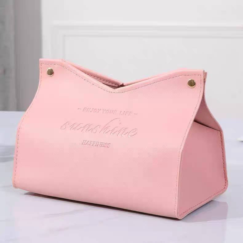 Pink eco-leather napkin holder