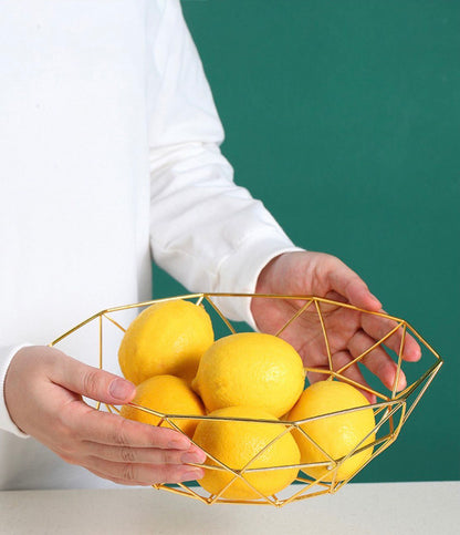 Metal fruit plate 27 cm gold s