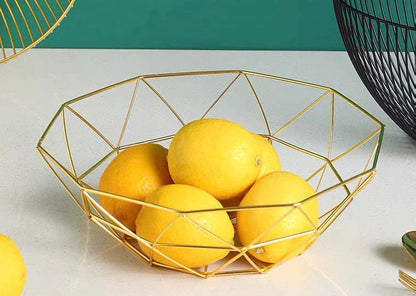 Metal fruit plate 27 cm gold s