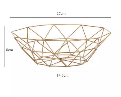 Metal fruit plate 27 cm gold s