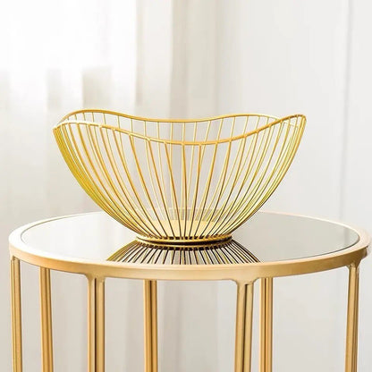 Metal fruit plate 27 cm gold