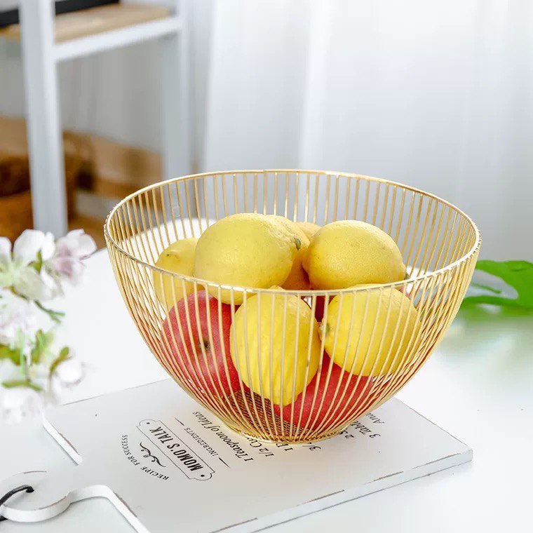 Metal fruit plate 25.5 cm gold