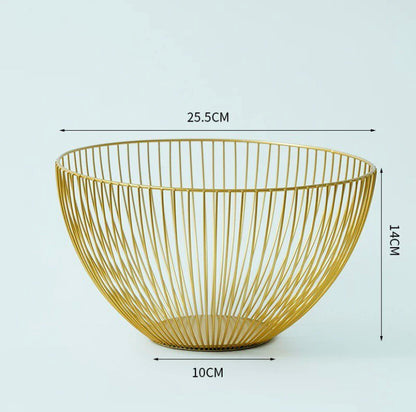 Metal fruit plate 25.5 cm gold